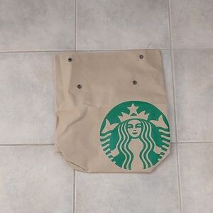 Starbucks Beige Backpack with Iconic Green Emblem
